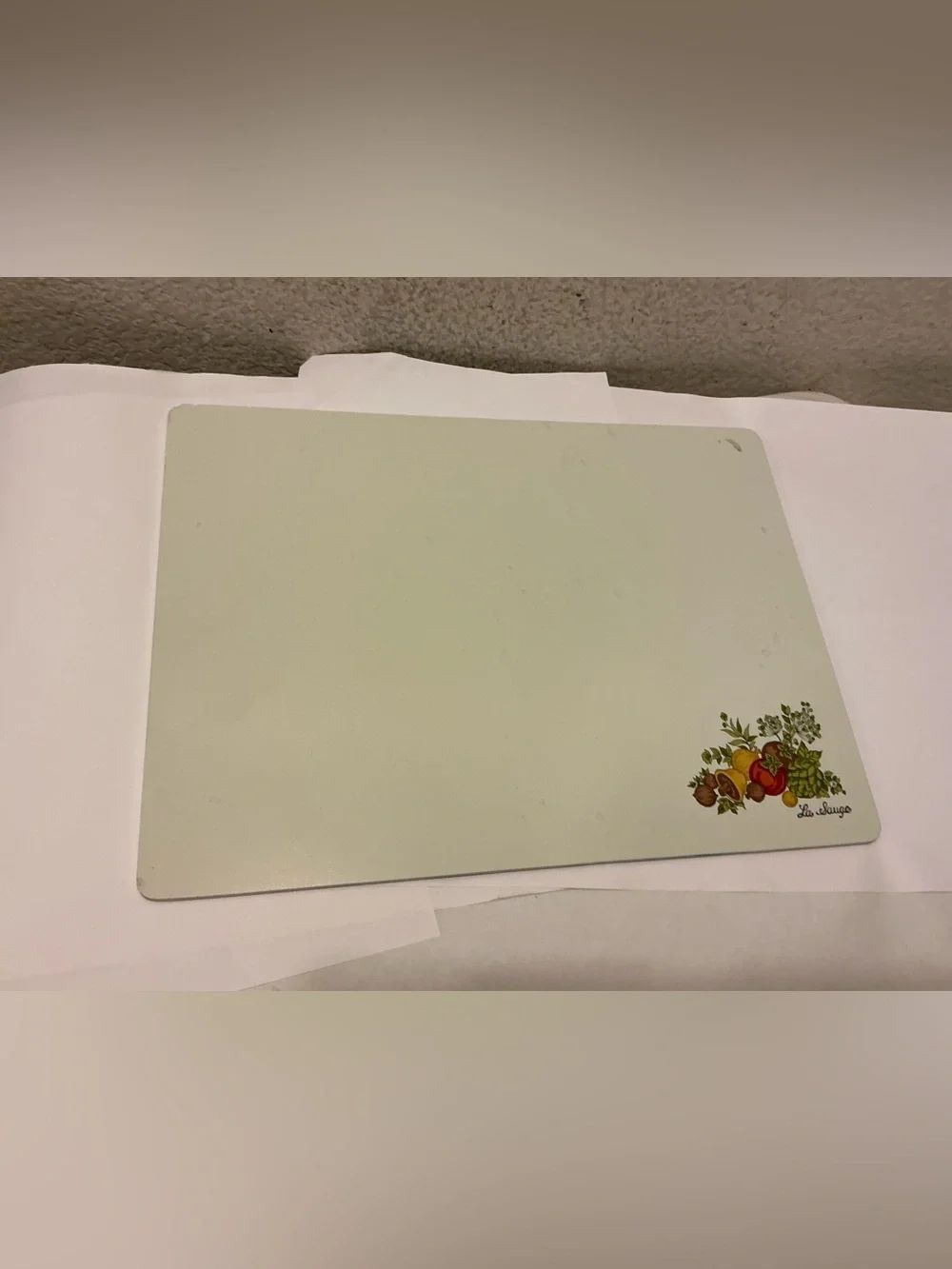 Vintage Corning Ware Wildflower Counter Saver Glass Cutting Board Rectangular